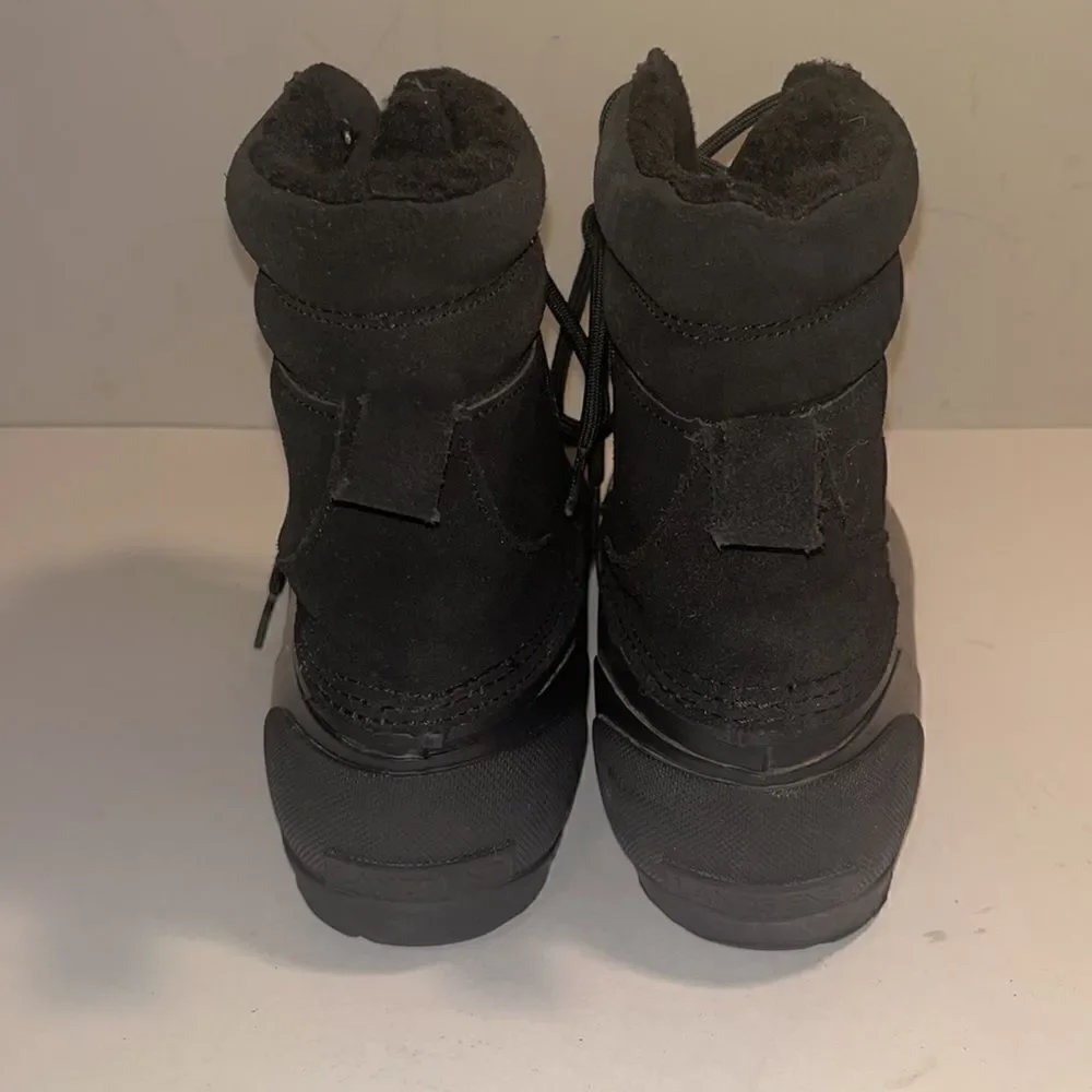 Lands End black suede leather upper and rubber duck boots